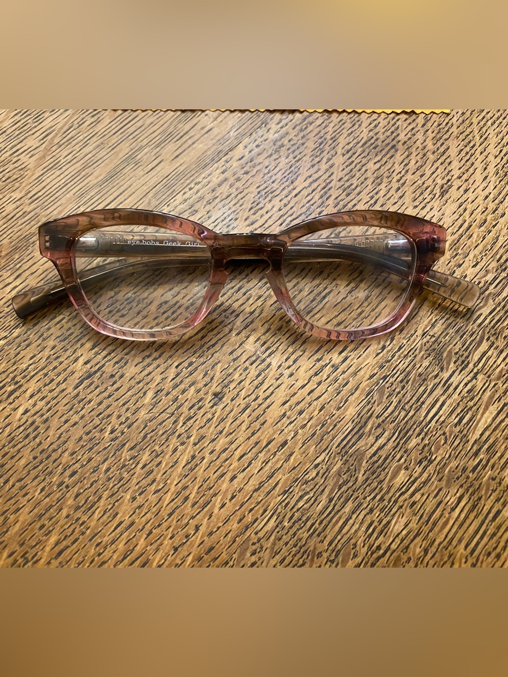 Eye Bobs - Translucent Rose Pink Round Women's readers